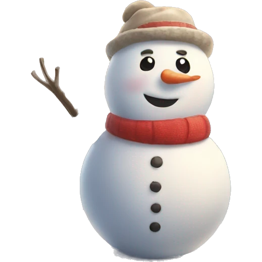 Snowman in love with the sun emoji