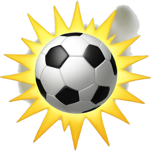 soccer ball and sunshine emoji