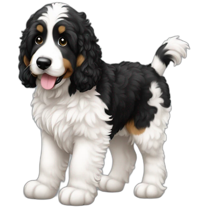 black white f1b bernedoodle slim emoji