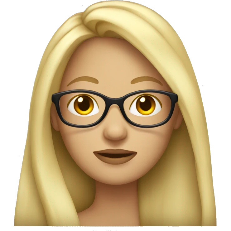 Long blonde hair glasses woman emoji