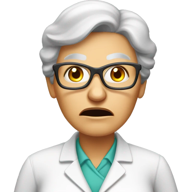 Angry old female chemistry teacher  emoji