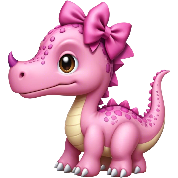 pink dinosaur with bow emoji
