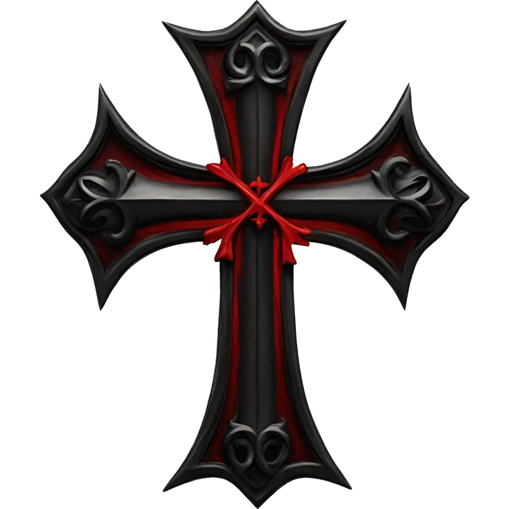 gothic cross red and black emoji