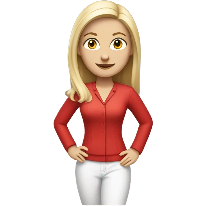white female in red emoji