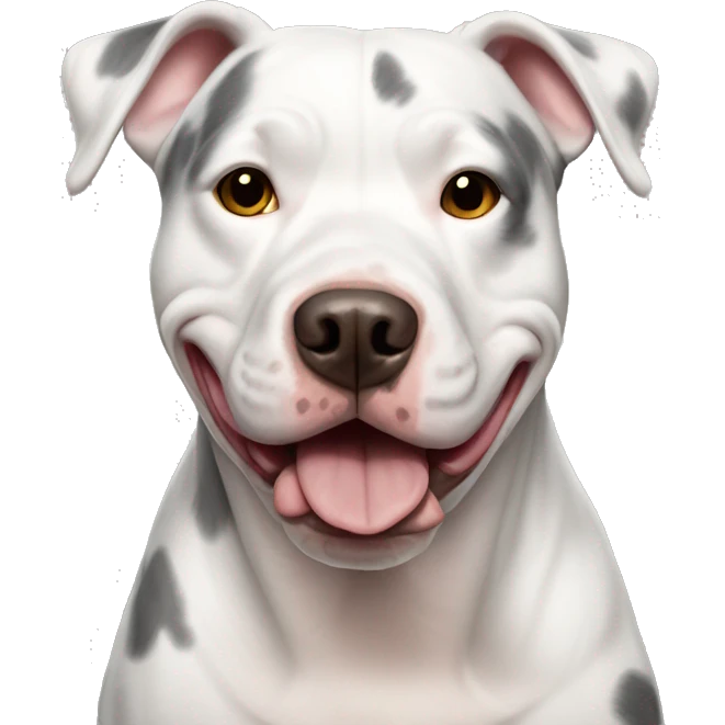 White Merle pitbull  emoji