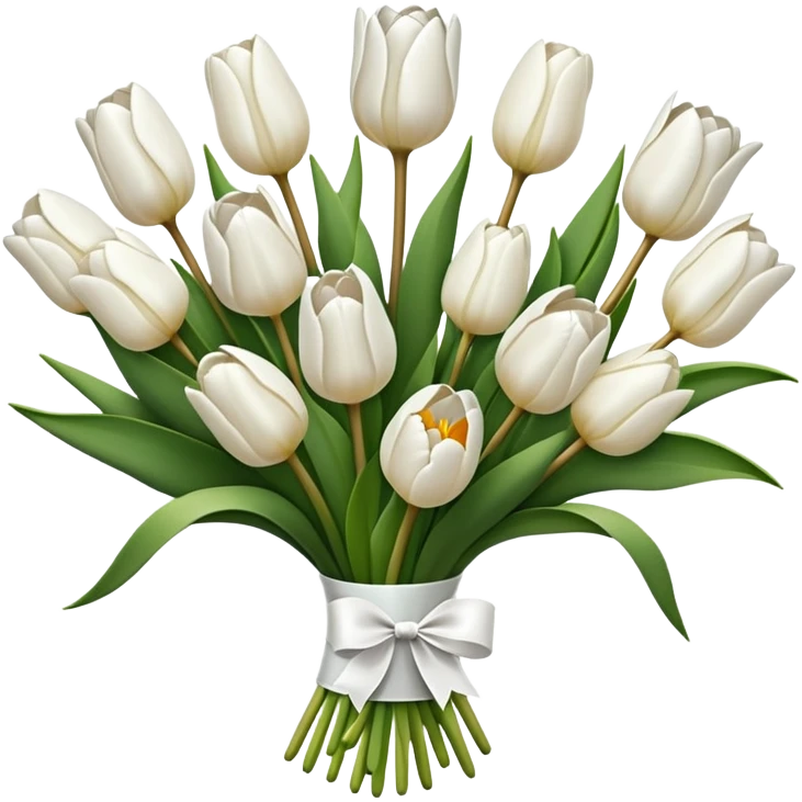 white tulip bouquet  emoji