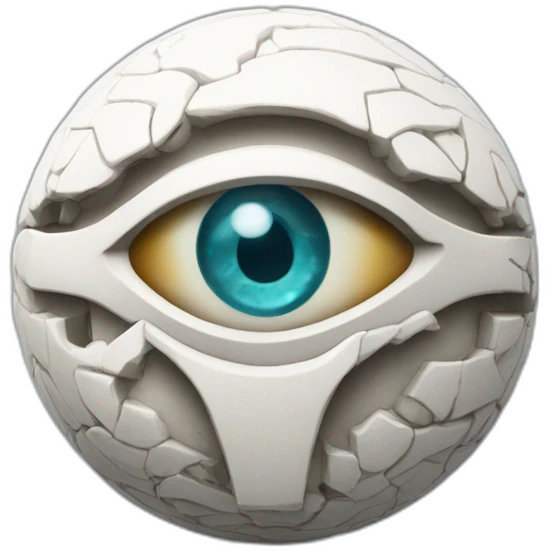 3d sphere with a cartoon Snow Golem skin texture with Eye of Horus emoji