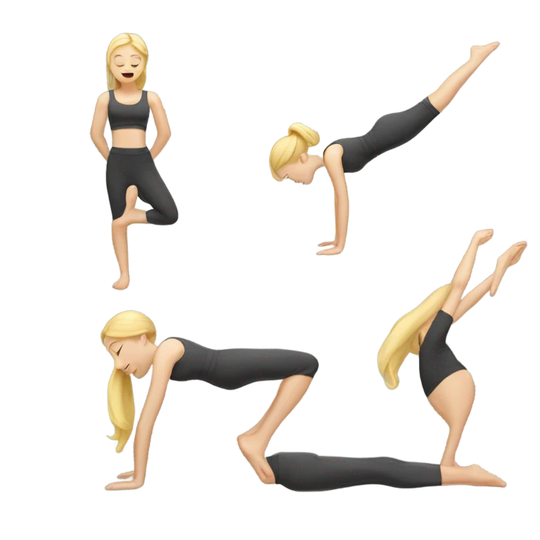 blonde girl stretching her back emoji