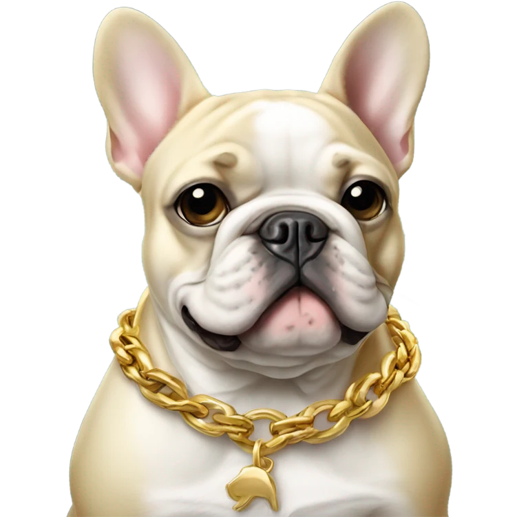 French bulldog with gold chain  emoji