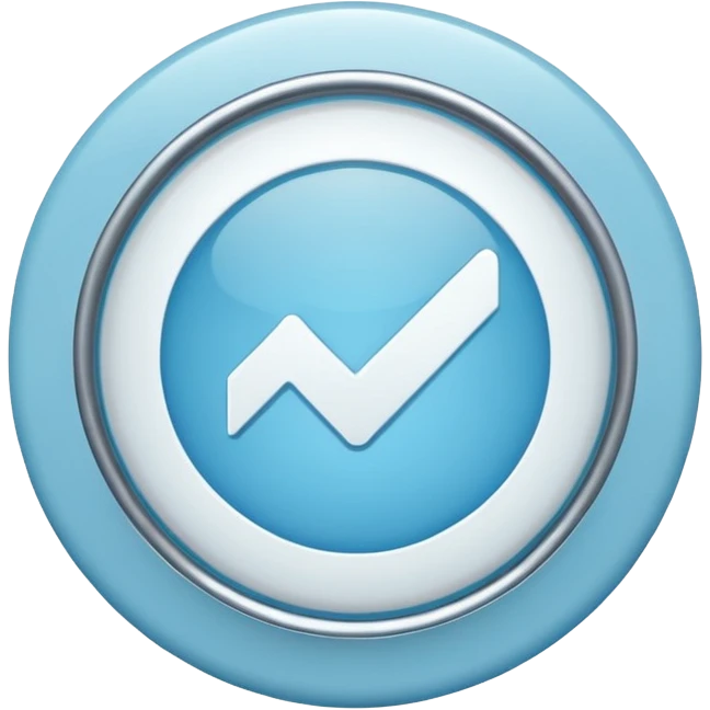 Light blue coloured circle badge with a white tick in the middle emoji