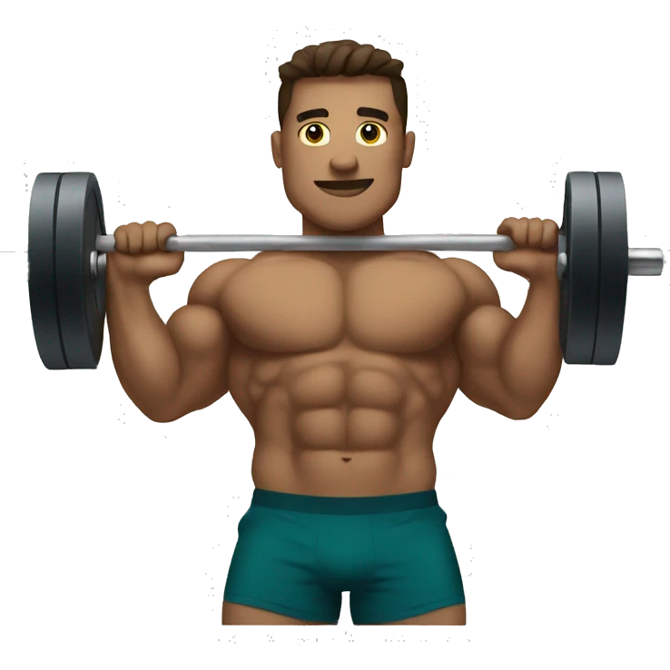 A weightlifter with a barbell emoji