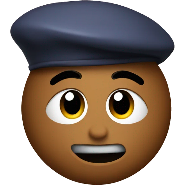 poop emoji with beret emoji