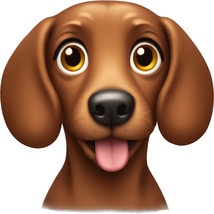 cute fluffy brown sausage dog emoji
