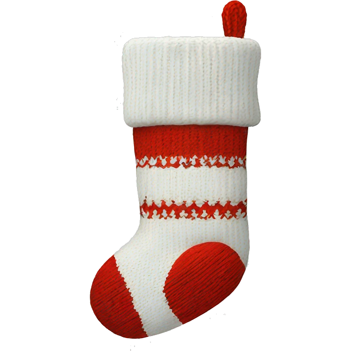white knit christmas stocking emoji