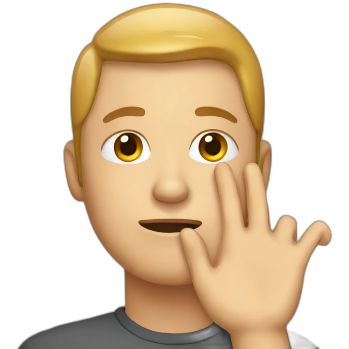 A person with their hand on their face  emoji