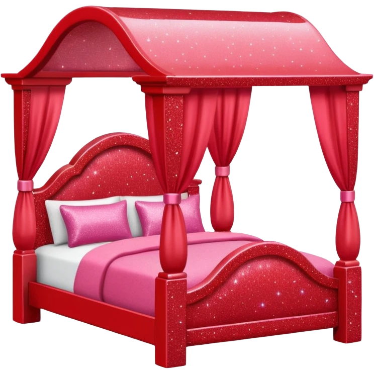 red glitter barbie dollhouse bed emoji