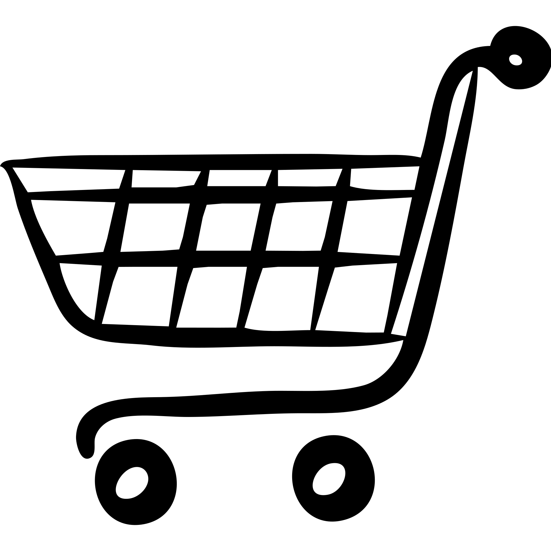 Hand-drawn shopping cart icon with a basket and wheels emoji