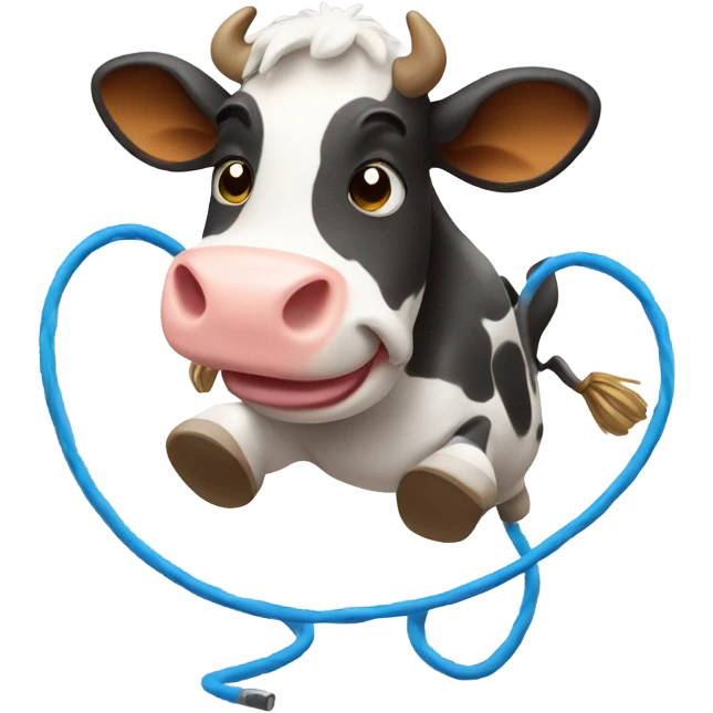 Cow jumping rope emoji