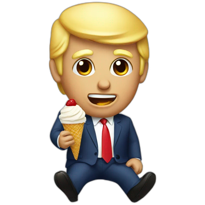 Trump eating ice cream emoji