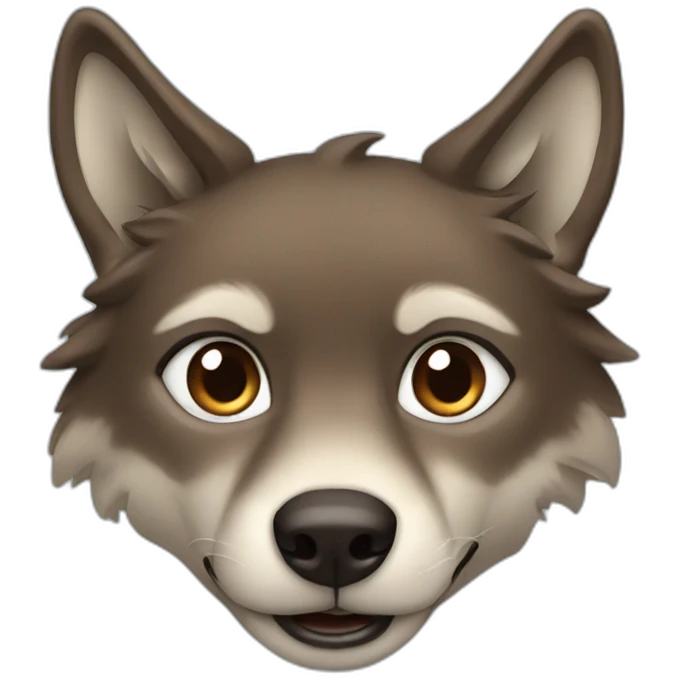 Brown female wolf blue eyes  emoji