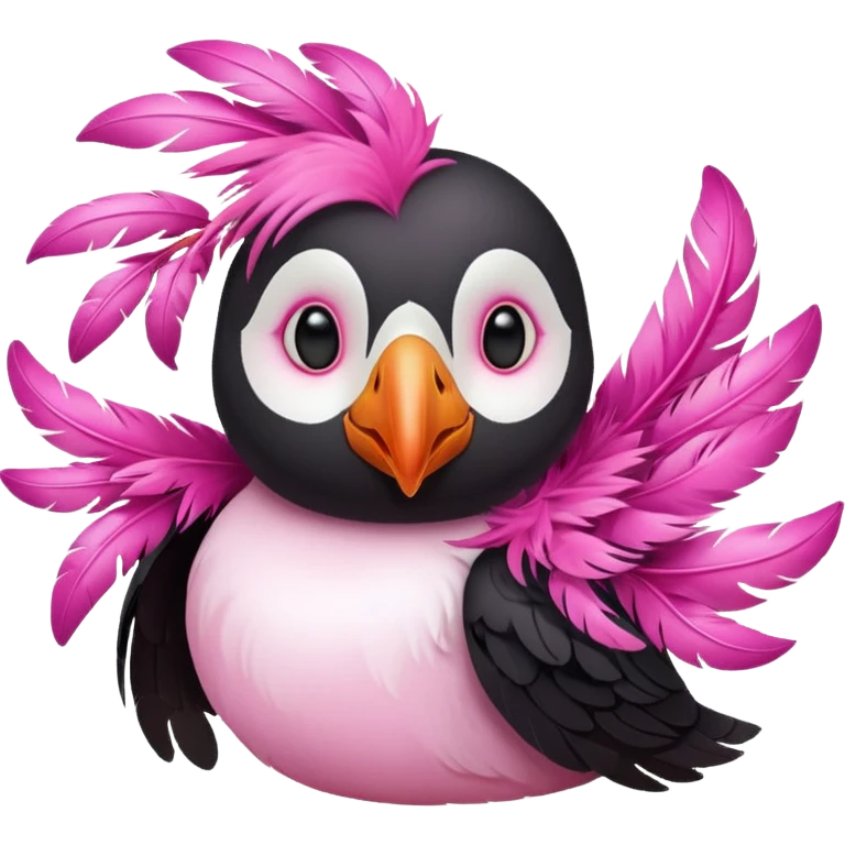 pink puffin blowing wind emoji