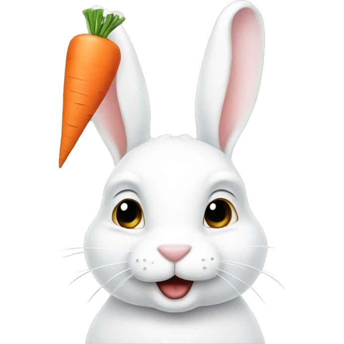 White rabbit with carrot emoji