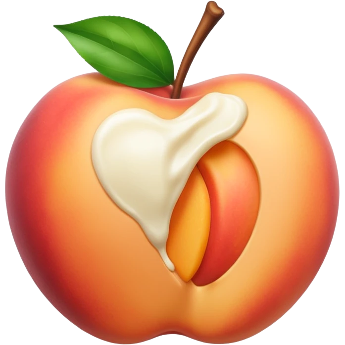 White chocolate dipped peach emoji