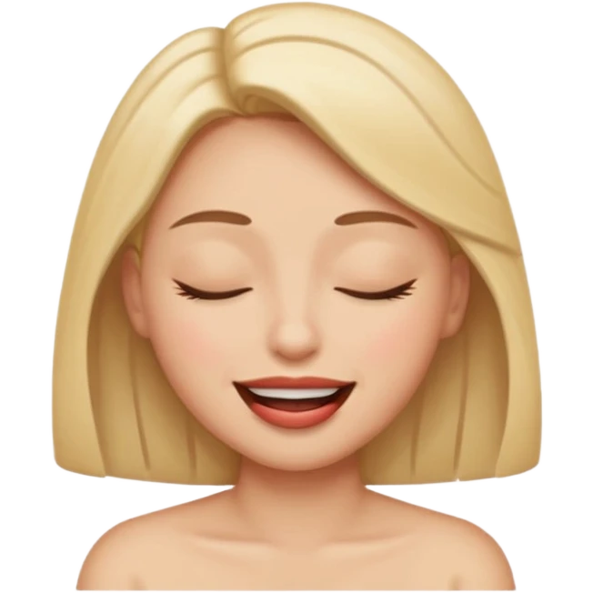 An emoji with lips out and eyes closed like holding ing a laugh emoji