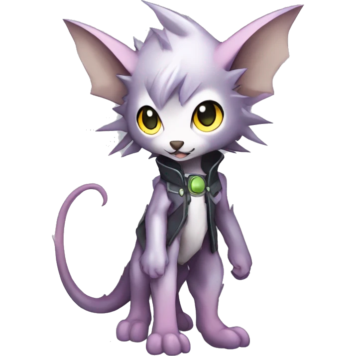 cute cool edgy sharp eldritch ethereal futuristic punk Digimon-Fakemon-animal full body emoji