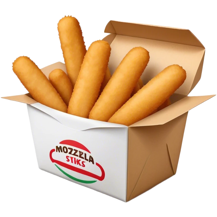Realistic Mozzarella sticks in a paper carton emoji