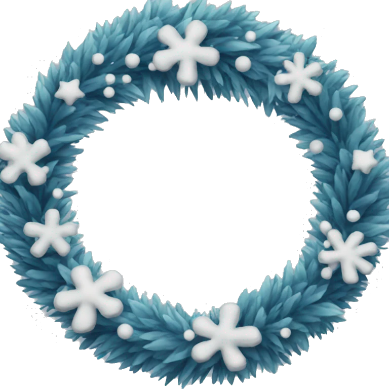 blue Christmas wreath emoji
