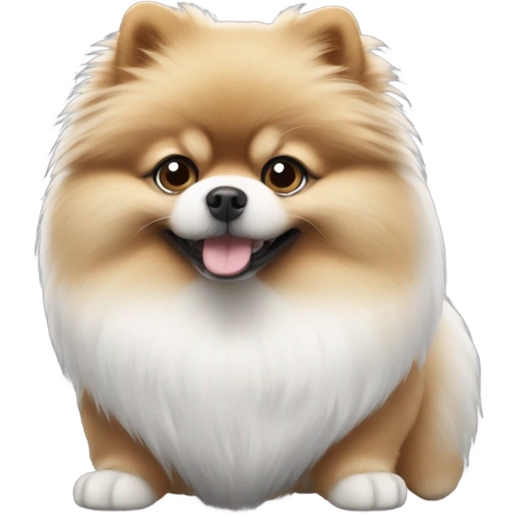 Fluffy grey and white Pomeranian  emoji