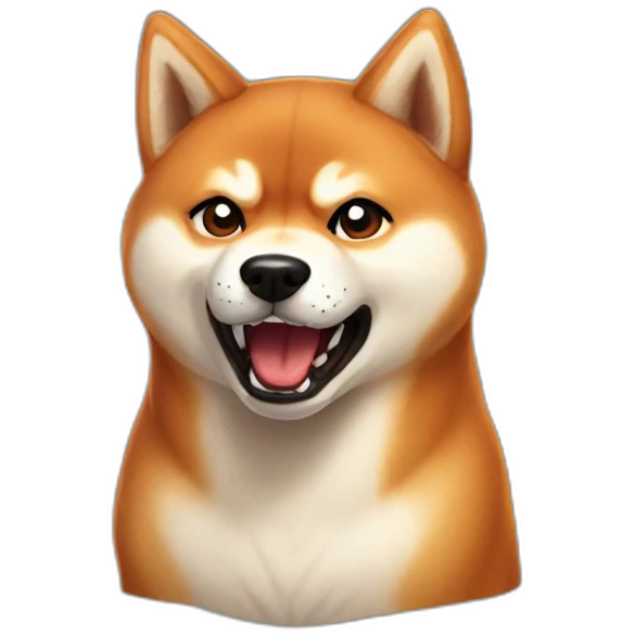 angry shouting meme red shiba realistic emoji