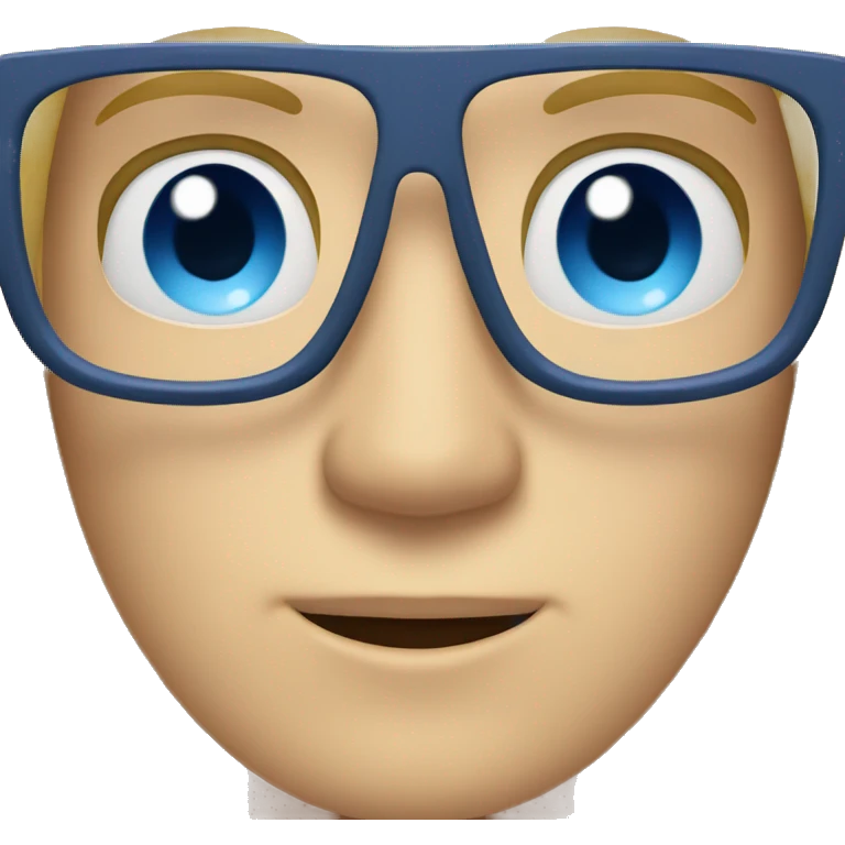 Blond, moustache, eyeglasses and blue eyes emoji
