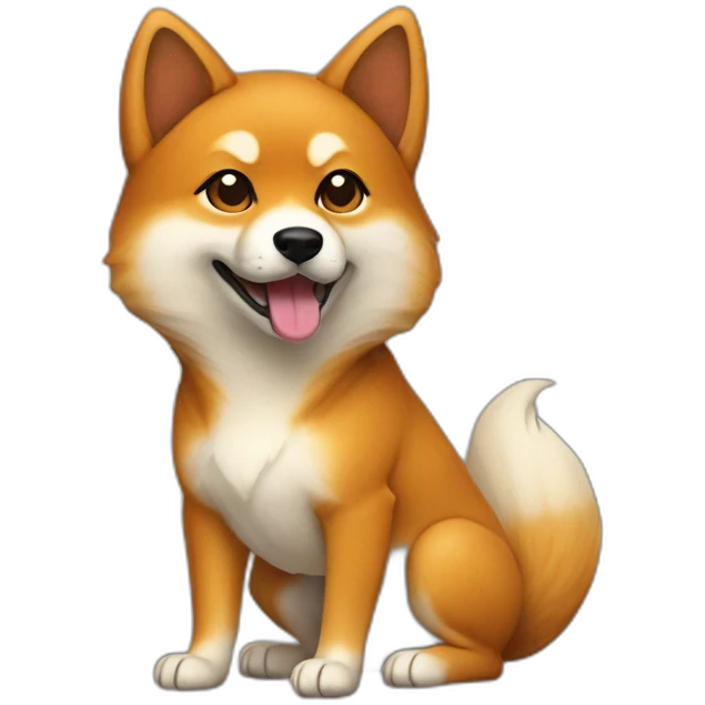 Renard sur un Shiba inu emoji
