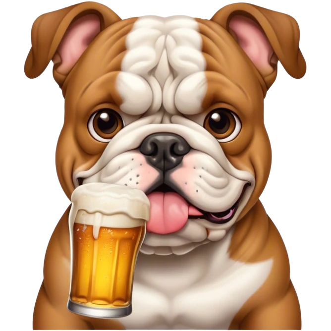 Bulldog with a beer  emoji