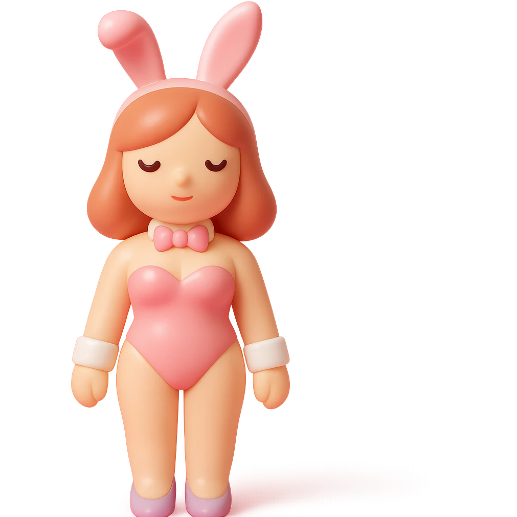 woman in pink PlayBoy Bunny costume, standing pose emoji