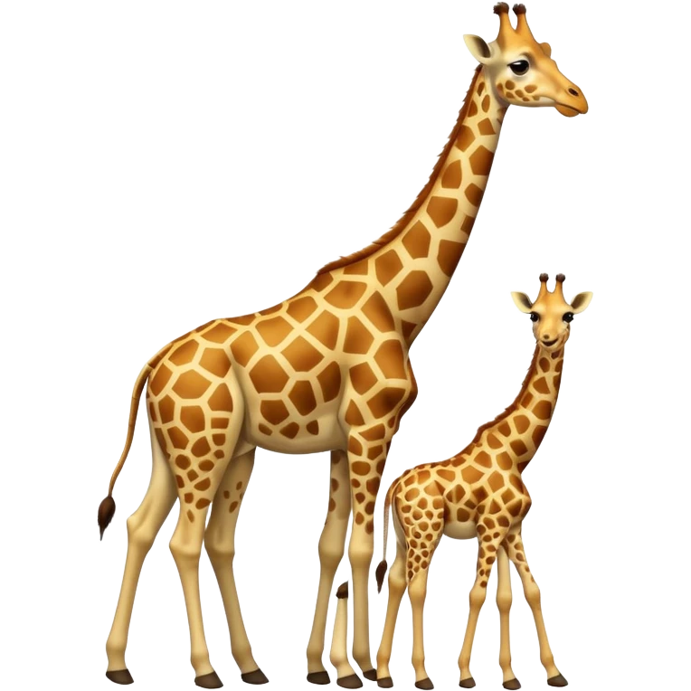 High resolution giraffe with its baby emoji