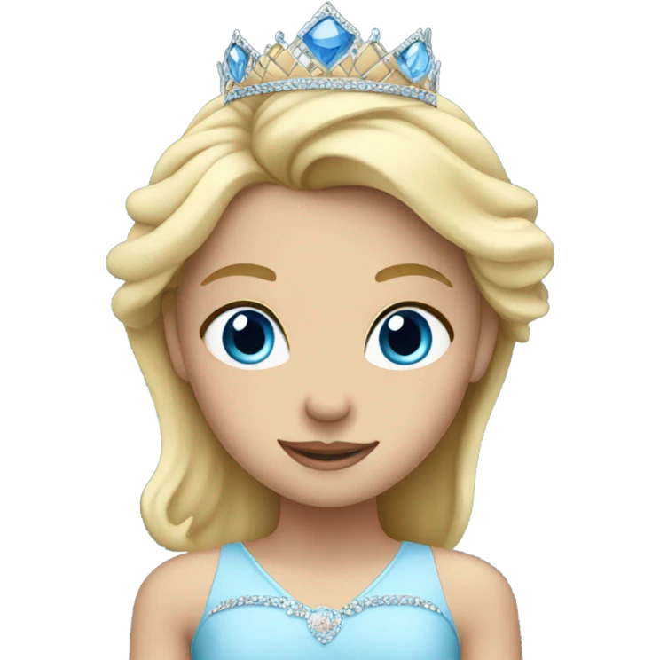 Blond girl blue eyes tiara emoji