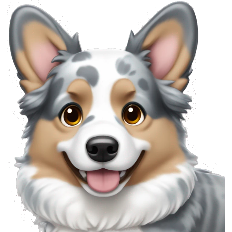 Cute blue Merle corgi  emoji