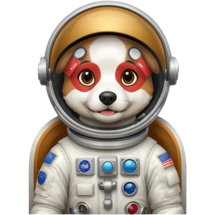 dog dressed as astronaut emoji