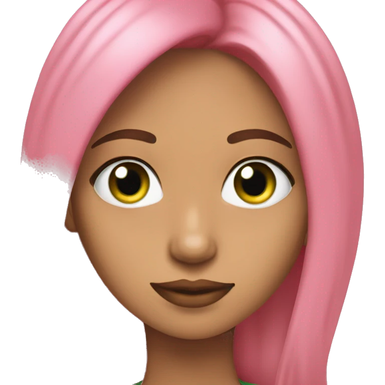 Chica de pelo rosa y ojos verdes emoji