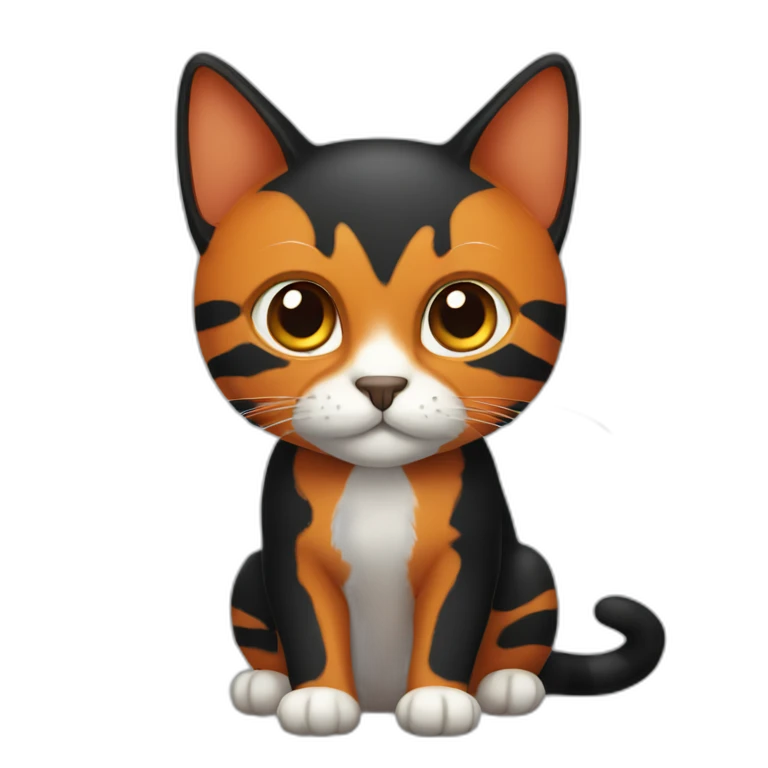 black and orange cat emoji
