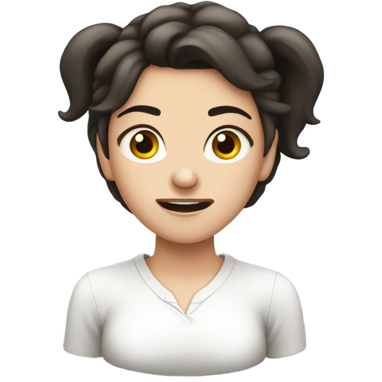 dark hair white girl cringing  emoji