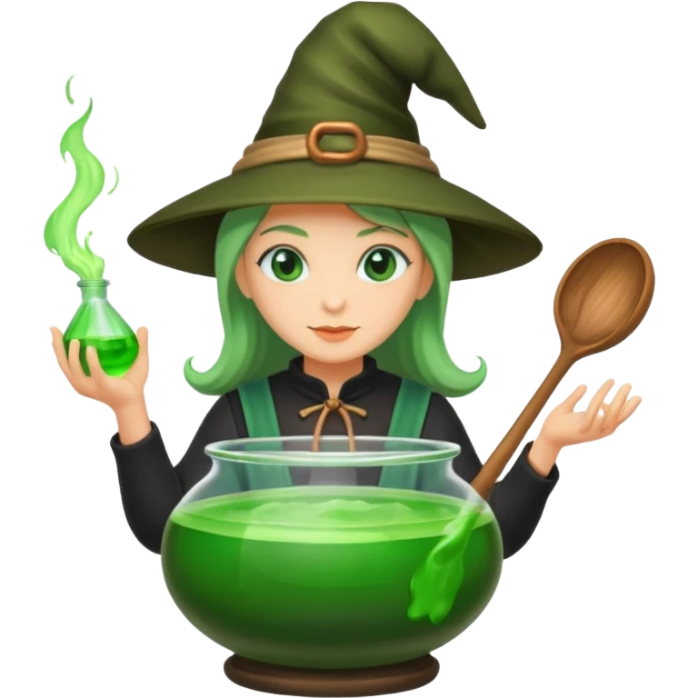 green witch cooking potion emoji