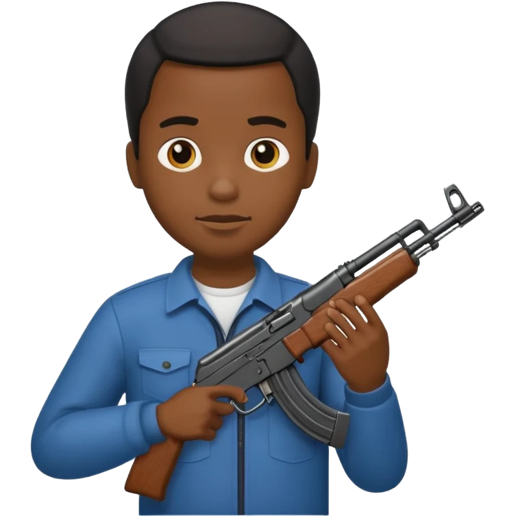 Black guy with Ak47 emoji