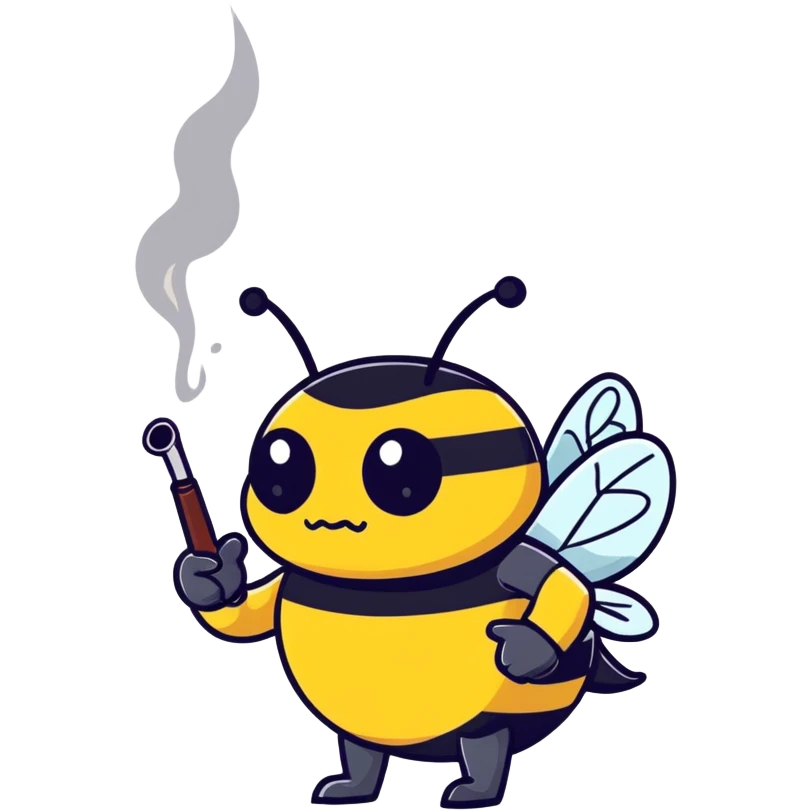 Bumblebee smoking a pipe emoji