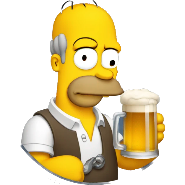 Homer holding a glass of beer emoji