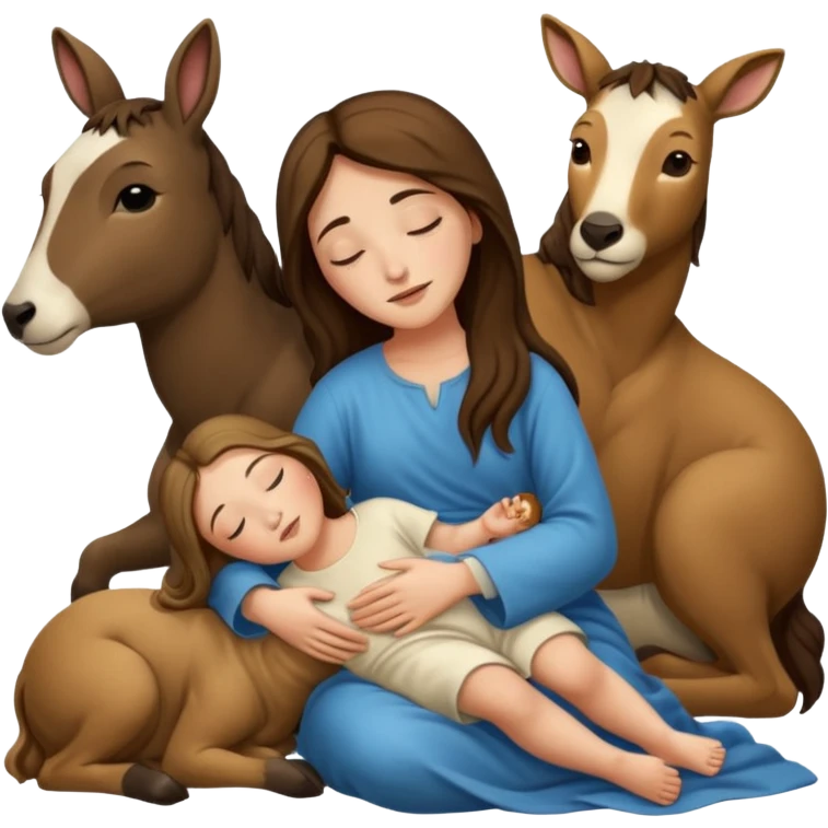Marie Joseph Jesus et les animaux font tous dodo emoji