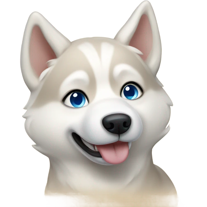 cream husky with blue eyes  emoji
